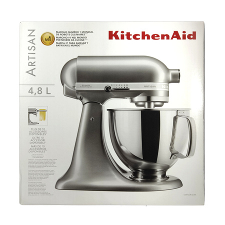 Robot Kuchenny Kitchenaid 5KSM175PSECU Artisan ,Stal Nierdzewna, 300 W, L, Srebrzysty