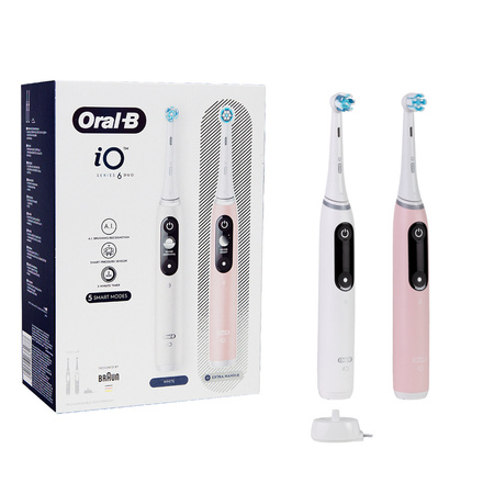 Oral-B iO6 DUO White+Pink Zestaw szczoteczek