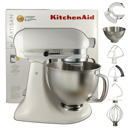 Robot Kuchenny Kitchenaid 5KSM175PSEWH Artisan ,Stal Nierdzewna, 300 W, L, Biały